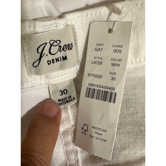 J. Crew 10" Vintage Straight White Jeans Size 30 NWT Stretchy Fitted Thru Hip - Picture 2 of 11